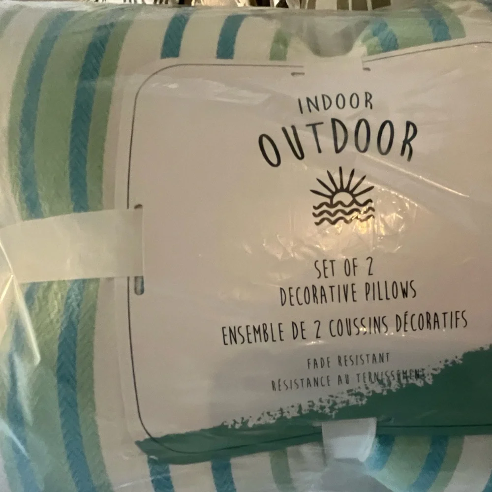 NWT Unique Impex Indoor Outdoor Made in India Set of 2 Decorative Pillows
